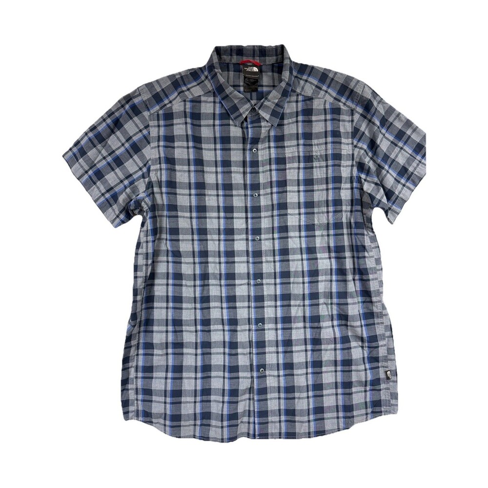 The North Face Shirt Adult Extra Large XL Blue Button Up Short Sleeve Mens